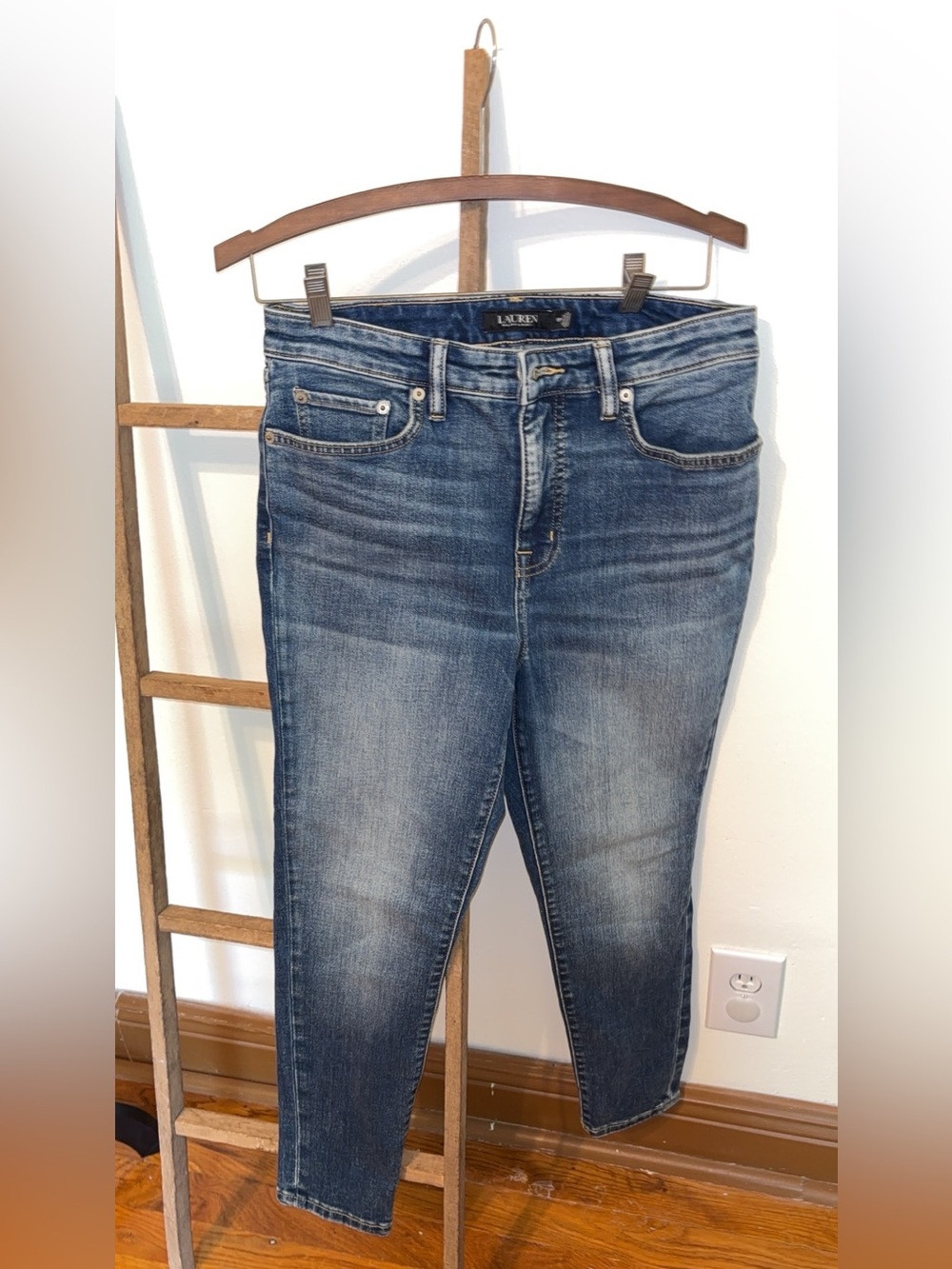Ralph Lauren Skinny Jeans in Washed Blue Denim